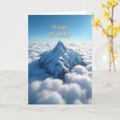 Carte Joyeuse de Pic enneigé (Fleur jaune)