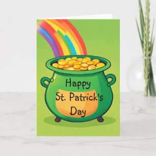 Carte joyeuse de pot d'or pour la Saint-Patrick