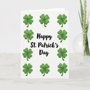 Carte Joyeuse de St-Patrick à Motif Trèfle