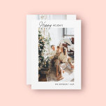 Carte Joyeuse de vacances Calligraphie<br><div class="desc">Carte de vacances de Noël minimaliste.</div>