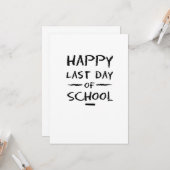 Carte Joyeuse Dernière journée d'enseignants et d'élèves (Devant/Arrière en situation)