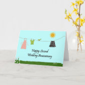 Carte Joyeuse deuxième année de mariage (Fleur jaune)