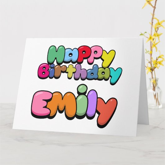 Carte Joyeuse Emily d'anniversaire (Fleur jaune)