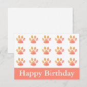 Carte Joyeuse empreinte d'anniversaire (Devant / Derrière)