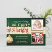 Carte Joyeuse et brillante 2 photos de vacances (Debout devant)