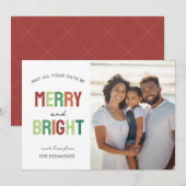Carte Joyeuse et brillante de vacances photo color (Devant / Derrière)