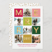 Carte Joyeuse et brillante Multi-PhotoHoliday (Devant / Derrière)