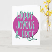 Carte Joyeuse et libre devise anniversaire (Fleur jaune)