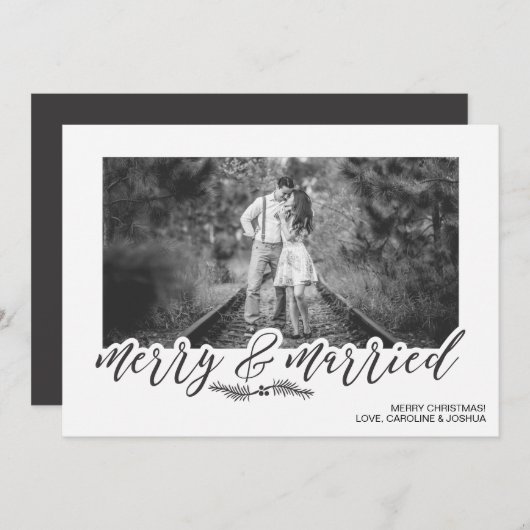 Carte Joyeuse et Mariée de Noël (Devant / Derrière)