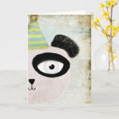 Carte Joyeuse fête d'anniversaire Panda Bear Japon Art I (Fleur jaune)