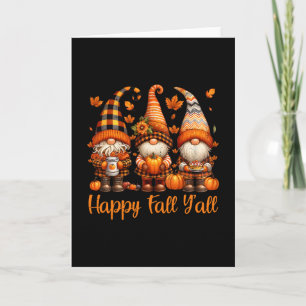 Carte Joyeuse fête d'automne à tous Gnome Citrouille Aut