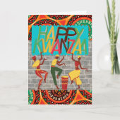 Carte Joyeuse fête de Kwanzaa avec danse (Devant)