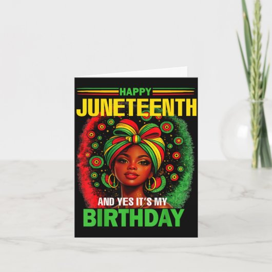 Carte Joyeuse fête de la juneteenth et oui c'est mon ann (Devant)