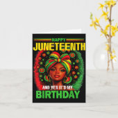 Carte Joyeuse fête de la juneteenth et oui c'est mon ann (Fleur jaune)