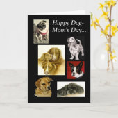 Carte Joyeuse Fête de la maman du chien (Fleur jaune)