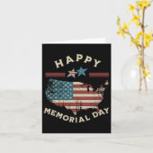 Carte Joyeuse fête de la mémoire Drapeau américain Memor (Fleur jaune)