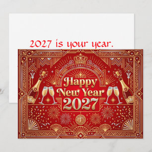 Carte Joyeuse Fête de la Nouvelle Année 2027