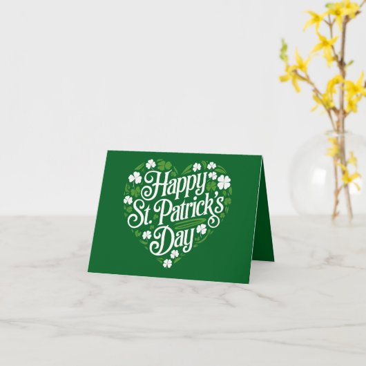 Carte Joyeuse fête de la Saint-Patrick  (Fleur jaune)