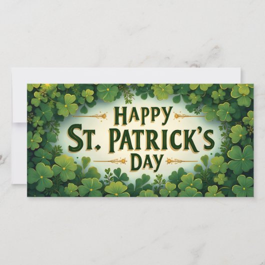 Carte Joyeuse fête de la Saint-Patrick Art de trèfle (Devant)