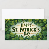 Carte Joyeuse fête de la Saint-Patrick Art de trèfle (Devant / Derrière)
