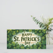 Carte Joyeuse fête de la Saint-Patrick Art de trèfle (Debout devant)