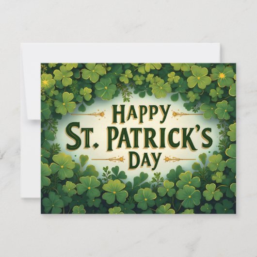 Carte Joyeuse fête de la Saint-Patrick Art de trèfle (Devant)