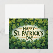 Carte Joyeuse fête de la Saint-Patrick Art de trèfle (Devant / Derrière)