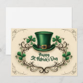 Carte Joyeuse fête de la Saint-Patrick, motif de trèfle (Devant / Derrière)