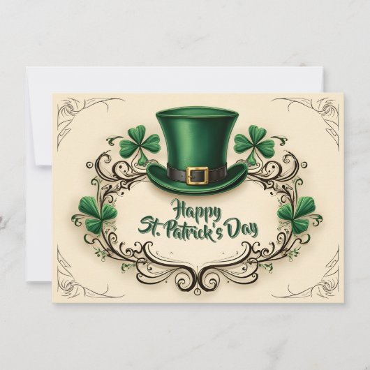 Carte Joyeuse fête de la Saint-Patrick, motif de trèfle (Devant)