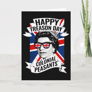 Carte Joyeuse Fête de la Trahison Drôle Reine Elizabeth