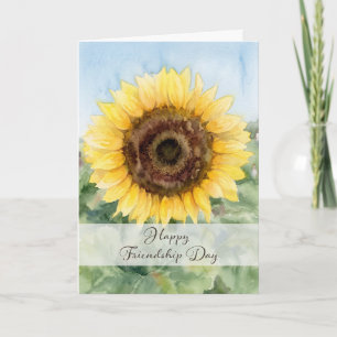 Carte Joyeuse Fête de l'Amitié Tournesol du Jardin Jaune