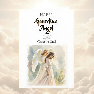 Carte Joyeuse Fête de l'ange gardien (Caucasien)