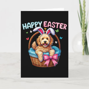 Carte Joyeuse fête de Pâques Chien Golden Doodle Amateur