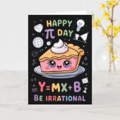 Carte Joyeuse Fête de Pi Pizza Mathématiques Nerd Drôle (Fleur jaune)