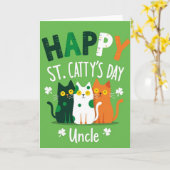 Carte Joyeuse Fête de Sainte Cattys Oncle Card (Fleur jaune)