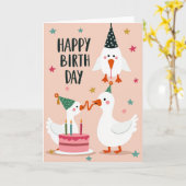Carte Joyeuse Fête de Volaille (Fleur jaune)