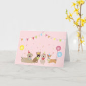 Carte Joyeuse fête des chiens d'anniversaire (Fleur jaune)