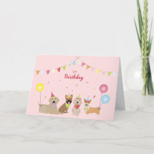 Carte Joyeuse fête des chiens d'anniversaire