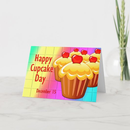 Carte Joyeuse fête des Cupcake 15 décembre (Devant)