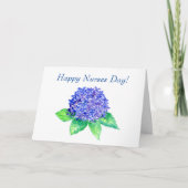 Carte Joyeuse fête des infirmières ! Hydrangea aquarelle (Devant)