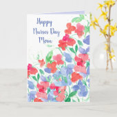 Carte Joyeuse Fête des infirmières Maman Fleurs de pois (Fleur jaune)