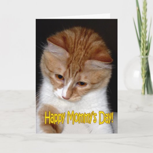 Carte Joyeuse Fête des Mamans ! Petit chat (Devant)