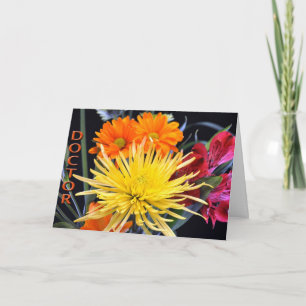 Carte Joyeuse fête des médecins florale