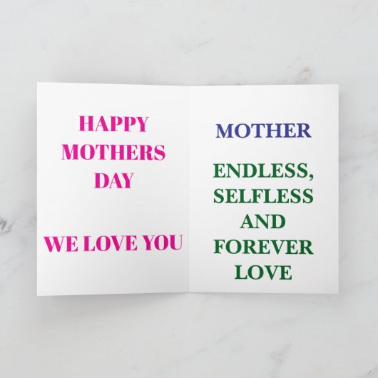 Carte Joyeuse fête des mères (Intérieur)
