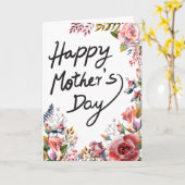 Carte Joyeuse Fête des Mères aquarelle florale élégante  (Fleur jaune)