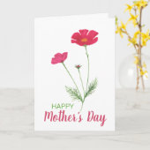 Carte Joyeuse Fête des Mères Aquarelle rose Floral (Fleur jaune)