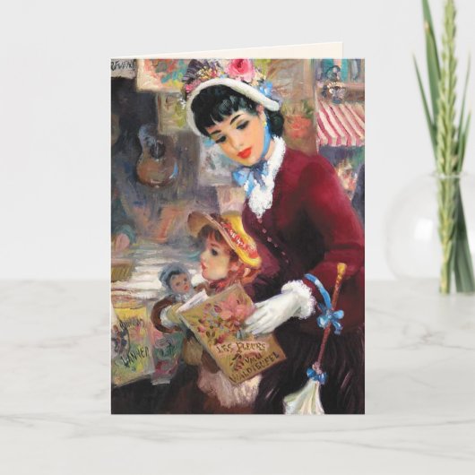 Carte Joyeuse fête des mères Art Vintage (Devant)