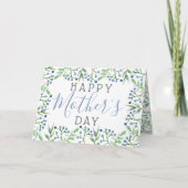 Carte Joyeuse Fête des Mères aux bleuets simples de prin (Devant)