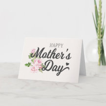 Joyeuse fête des Mères avec des roses roses | Cart