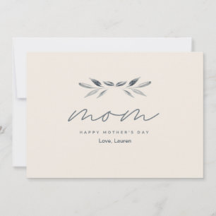 Carte Joyeuse Fête des Mères avec Feuille de Papier Aqua